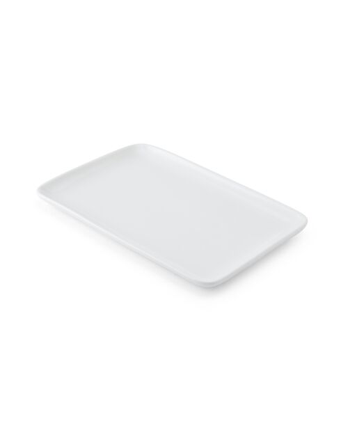 Plat de service rectangulaire blanc craie - 26,5 x 18 cm