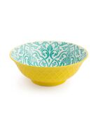 Bol à ramen en grès géométrique jaune et bleu - 1 L
