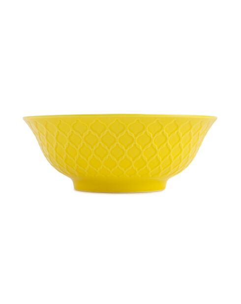 Bol à ramen en grès géométrique jaune et bleu - 1 L