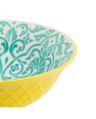 Bol à ramen en grès géométrique jaune et bleu - 1 L
