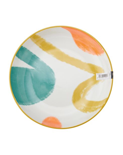 Bol en grès jaune abstrait 900 ml - 21 cm