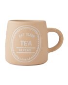 Mug en grès 'Eat Sleep Coffee Repeat' orange pâle - 400 ml