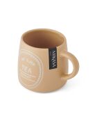 Mug en grès 'Eat Sleep Coffee Repeat' orange pâle - 400 ml