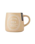 Mug en grès 'Eat Sleep Coffee Repeat' orange pâle - 400 ml