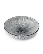Bol en grès à rayures noires - 21 cm