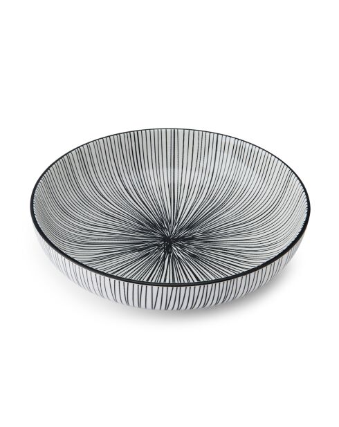 Bol en grès à rayures noires - 21 cm