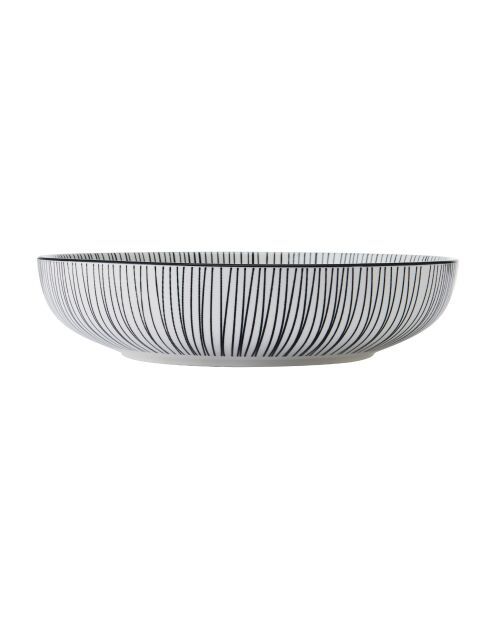 Bol en grès à rayures noires - 21 cm