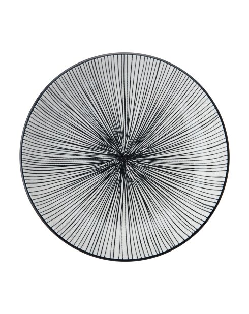Bol en grès à rayures noires - 21 cm