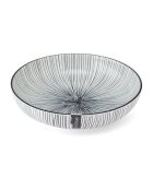Bol en grès à rayures noires - 21 cm