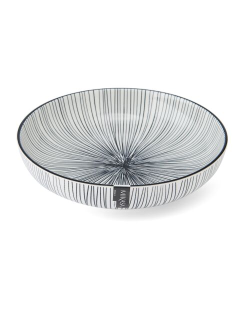 Bol en grès à rayures noires - 21 cm