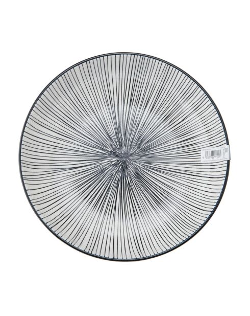 Bol en grès à rayures noires - 21 cm