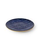 Assiette à dessert Indigo Chevron en grès - 18 cm