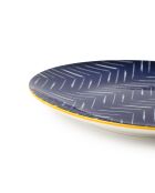 Assiette à dessert Indigo Chevron en grès - 18 cm