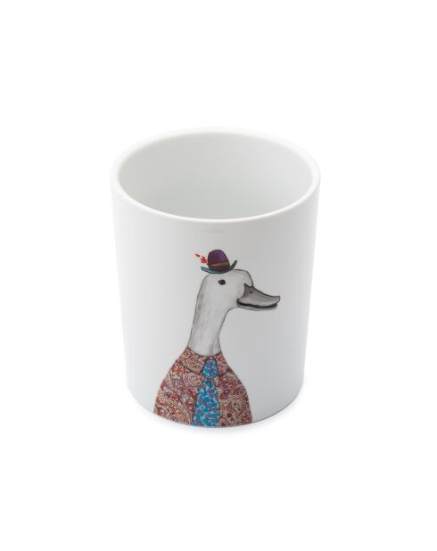Tipperleyhill Utensilientopf aus Porzellan, weiße Ente, 14 x 17 cm
