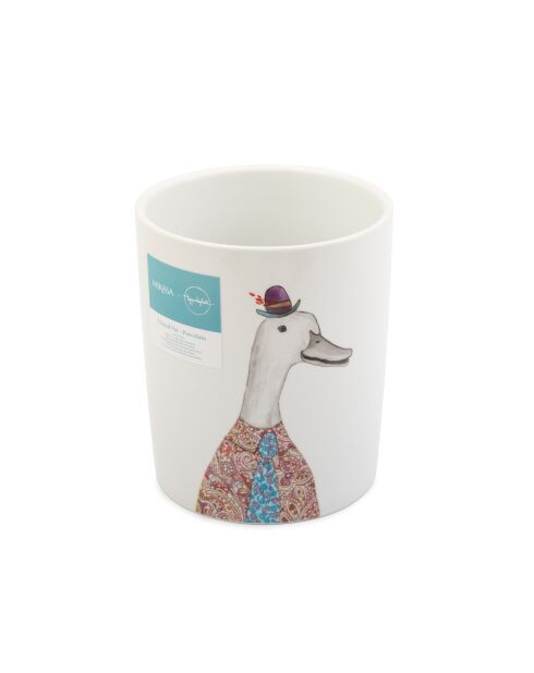 Tipperleyhill Utensilientopf aus Porzellan, weiße Ente, 14 x 17 cm