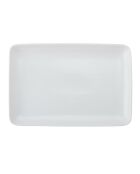 Plat de service rectangulaire blanc grand format - 33 x 22 cm