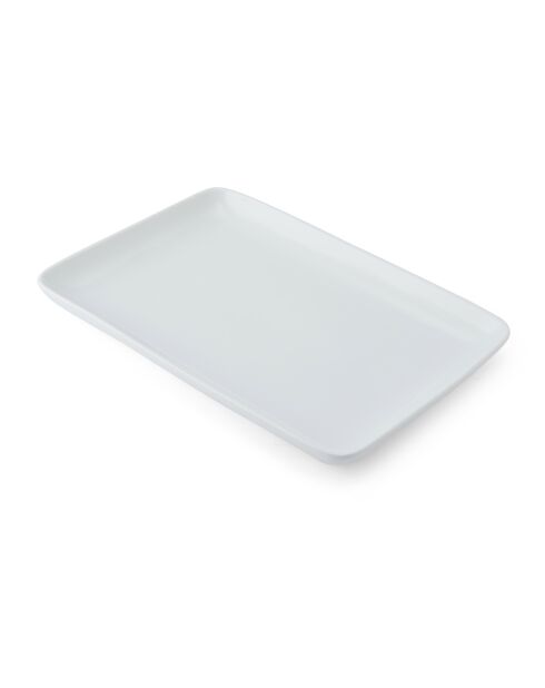 Plat de service rectangulaire blanc grand format - 33 x 22 cm