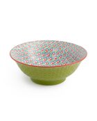 Bol à ramen en grès géométrique vert et bleu - 1 L