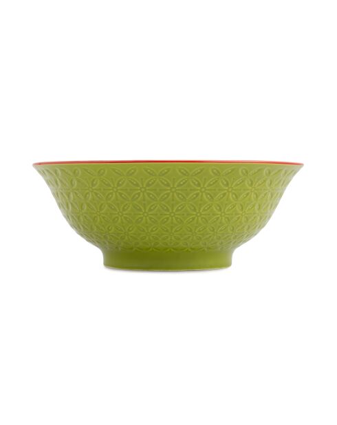 Bol à ramen en grès géométrique vert et bleu - 1 L