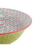 Bol à ramen en grès géométrique vert et bleu - 1 L