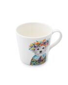 Tipperleyhill fijne porseleinen mok met decoratief puppyontwerp, wit - 380 ml