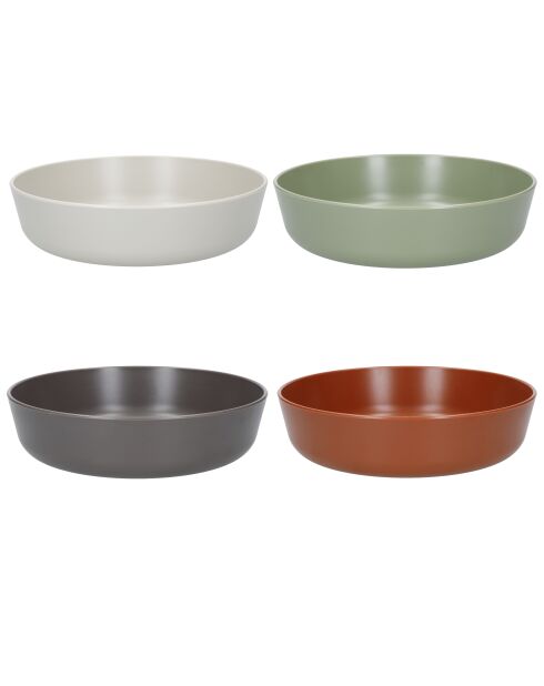 Lot de 4 bols Summer en plastique recyclé multicolore - 18.2 cm