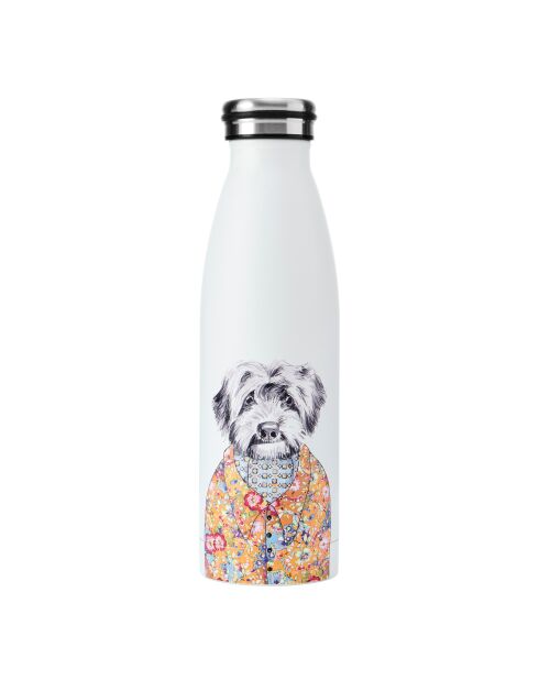 Bottiglia d'acqua Tipperleyhill Cockapoo bianca a doppia parete - 500 ml