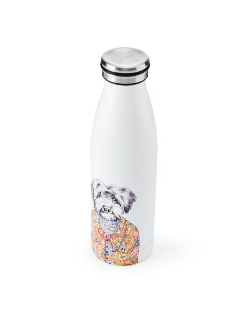 Bottiglia d'acqua Tipperleyhill Cockapoo bianca a doppia parete - 500 ml