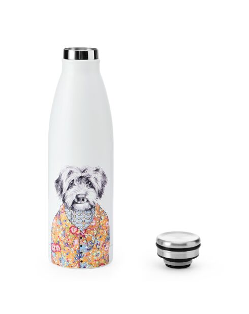 Bottiglia d'acqua Tipperleyhill Cockapoo bianca a doppia parete - 500 ml