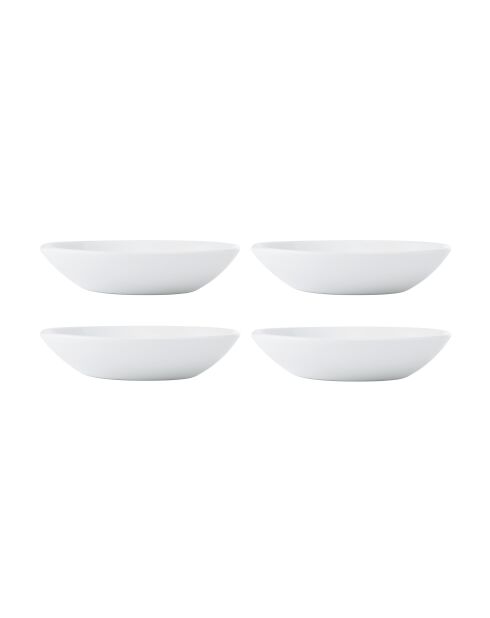 Set van 4 ronde krijtwit aperitiefschalen - 9 cm