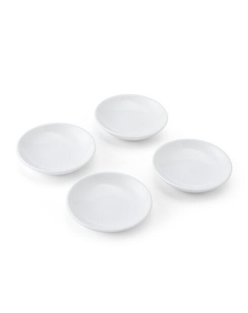 Set van 4 ronde krijtwit aperitiefschalen - 9 cm