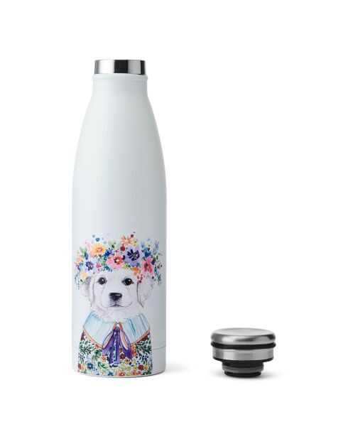 Borraccia isolante bianca Tipperleyhill a doppia parete, 500 ml