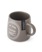 Mug en grès 'Eat Sleep Coffee Repeat' brun - 400 ml