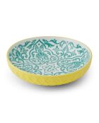Bol en grès géométrique jaune et bleu - 21 cm