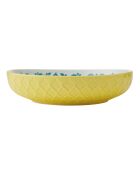 Bol en grès géométrique jaune et bleu - 21 cm