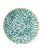 Bol en grès géométrique jaune et bleu - 21 cm