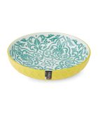 Bol en grès géométrique jaune et bleu - 21 cm