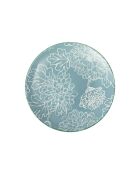 Assiette à dessert en grès gris à motif floral - 18 cm