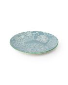Assiette à dessert en grès gris à motif floral - 18 cm