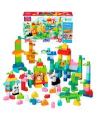 Set di 250 blocchi di elementi e 1 borsa riutilizzabile, Mega BLOKS Pie Pads multicolore