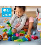 Set di 250 blocchi di elementi e 1 borsa riutilizzabile, Mega BLOKS Pie Pads multicolore