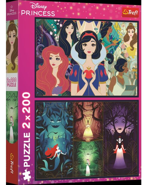 Puzzles 2x200 pièces Disney - Princesses enchantées - 7 ans et +