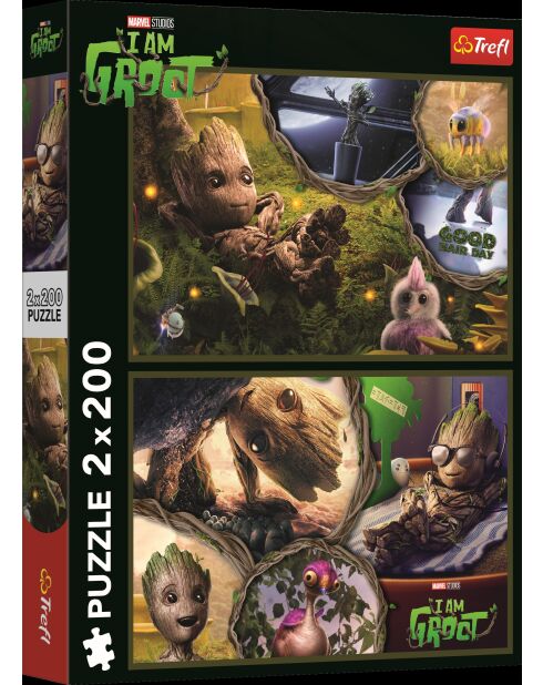 Puzzles 2x200 pièces Avengers - Je s'appelle Groot - 7 ans +