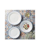 Set de vajilla Scala de porcelana blanca/azul, 18 piezas