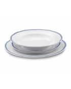 Set de vajilla Scala de porcelana blanca/azul, 18 piezas
