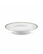 Juego de vajilla de porcelana, platos Scala, color blanco/verde, 18 piezas