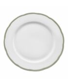 Juego de vajilla de porcelana, platos Scala, color blanco/verde, 18 piezas