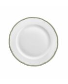 Juego de vajilla de porcelana, platos Scala, color blanco/verde, 18 piezas