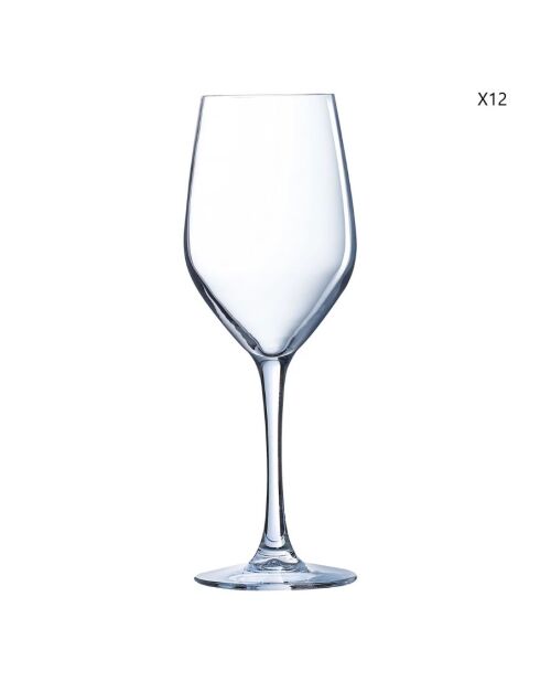Lot de 12 verres à pied Sens argentée - 45cl