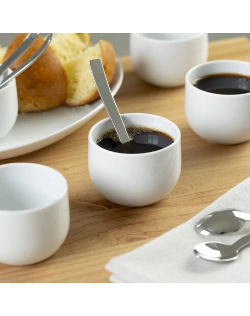 6 tasses expresso Côme blanches - 9cl